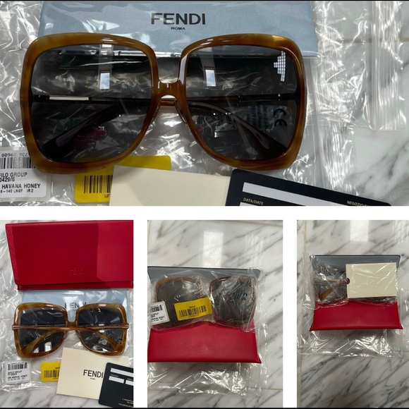 2 FENDI RUNWAY OVERSIZED SUNGLASSES IN 2 SHADES WORN ON CELEBS, ARIANA & KHLOE - Picture 11 of 16